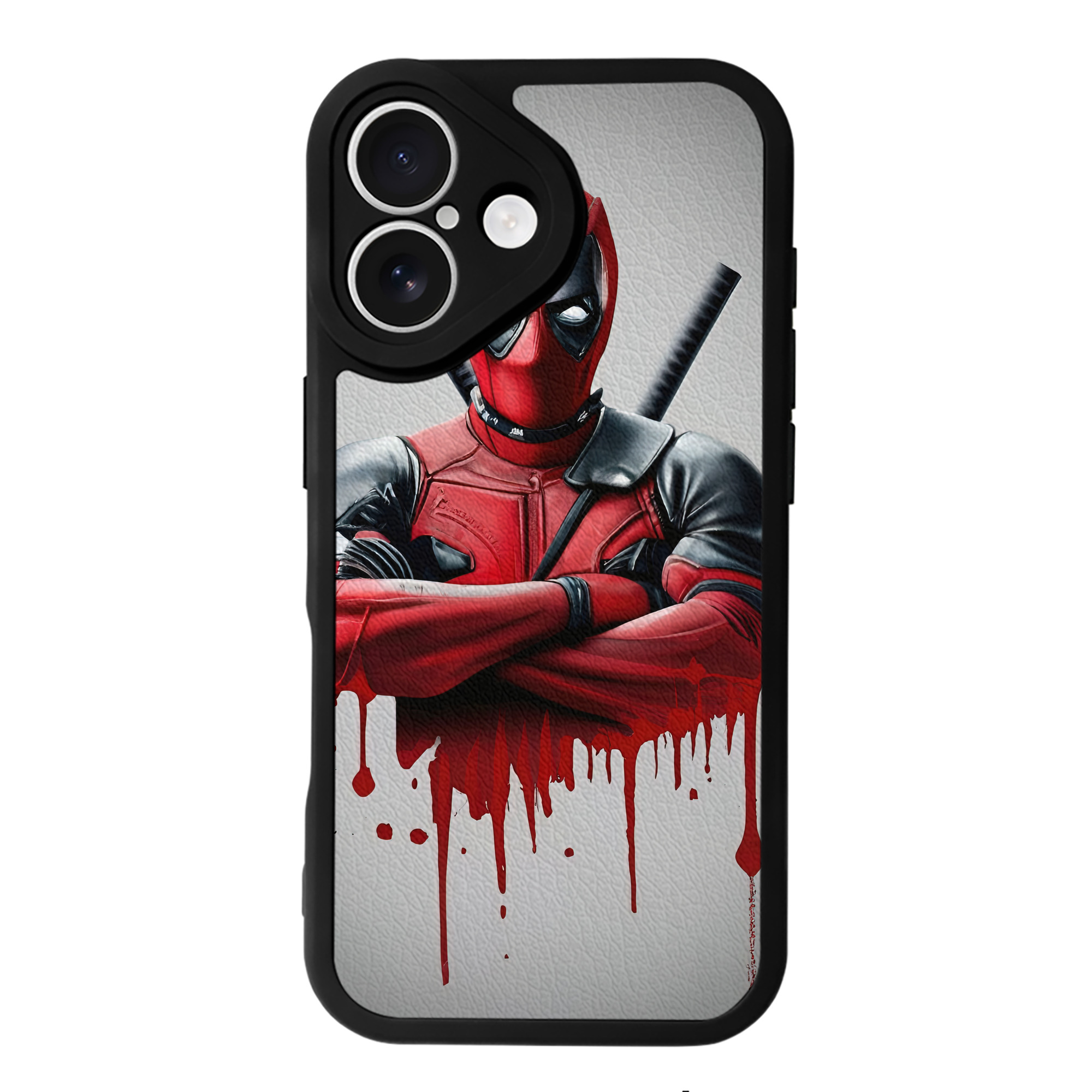 （画像用） Deadpool デッドプール 【iPhone 16シリーズ対応】シリコンスマホケース（レザー調） 材質：シリコン
